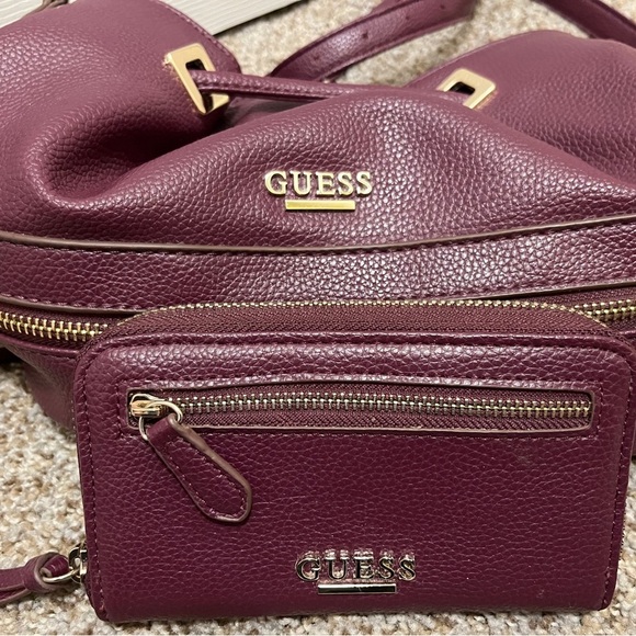 GUESS Burgundy Women's Purse and Wallet Set - Picture 1 of 11